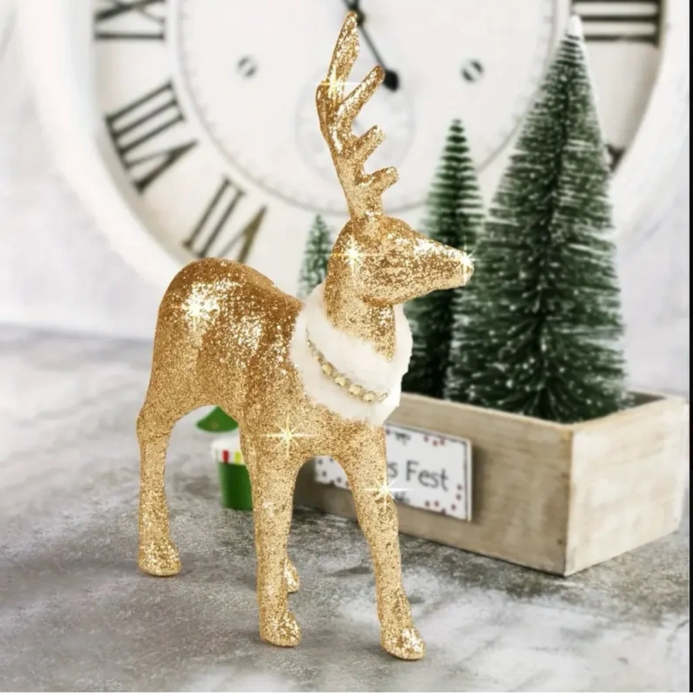 Christmas Buck Figurine-NEW